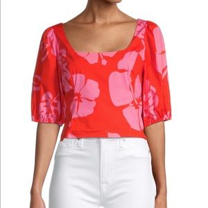 STAUD Puff Shoulder Top